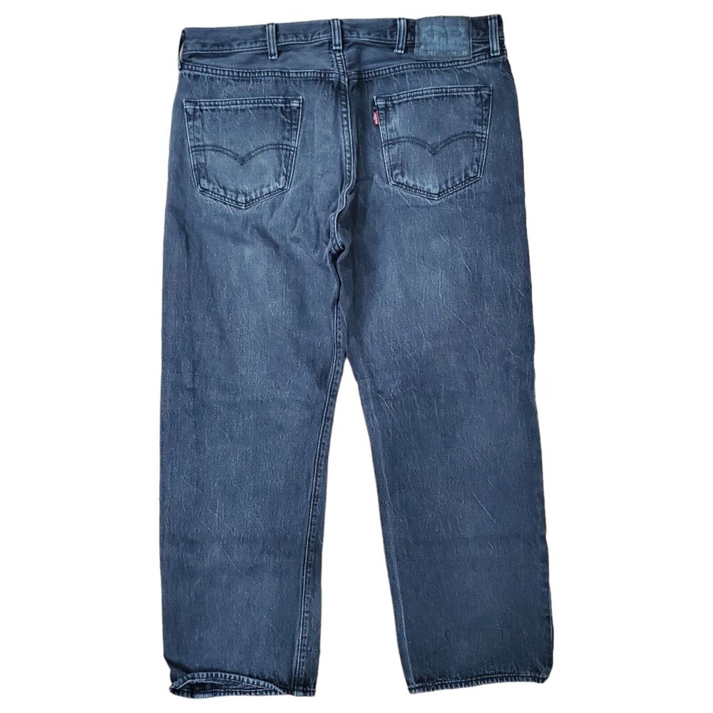 LEVI'S 501 Jeans Mens 38X30 Black Button Fly Straight 005011582 Made in Mexico